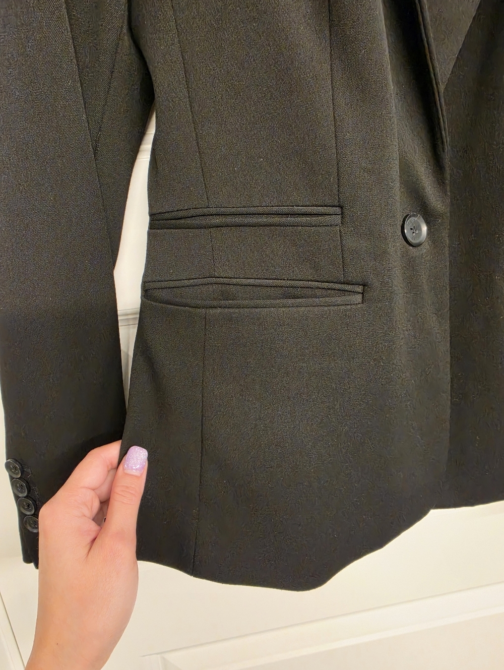 EXPRESS Black Tailored Blazer – Classic One-Button Suit Jacket - Picture 6 of 13